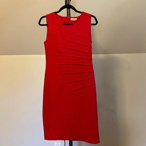 Red Calvin Klein Shift Dress